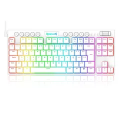 Teclado Mecânico Gamer Redragon Horus, RGB, Switch Blue, ABNT2, Branco - K622W-RGB (PT-BLUE)