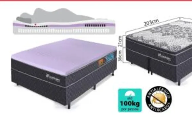 Cama Box king Colchão Molas Ensacadas | cc Americanas + AME | R$1080