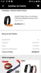 Mi Band 4 versao global Aliexpress - R$130