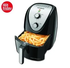 [R$441 c/AME] Fritadeira sem Óleo Mondial Air Fryer Grand Family Inox 5L Preta - 220V