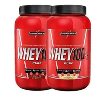 [PRIME] kit 2x Whey 100% Pure 907g Chocolate E Baunilha Integralmedica