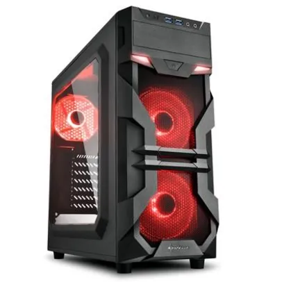 Gabinete Gamer Sharkoon VG7-W, Mid Tower, 3 Coolers R$270