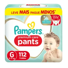 Fralda Pampers Pants Premium Care Roupinha G 112 Unidades