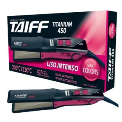 Prancha Taiff Titanium 450 Colors 230°C com Emissão de Íons Rosa - Bivolt R$280