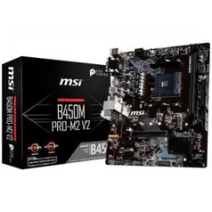 Placa-Mãe MSI B450M Pro-M2 V2 p/ AMD AM4, m-ATX, DDR4