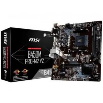 Placa-Mãe MSI B450M Pro-M2 V2 p/ AMD AM4, m-ATX, DDR4