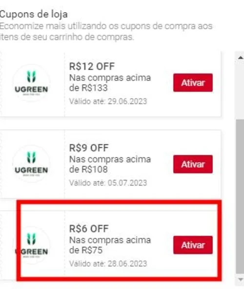 Imagem na descrição da promoção