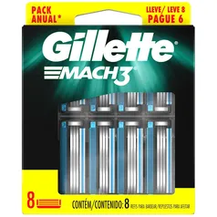 Carga para Aparelho de Barbear Gillette Mach3 - 8 Unidades