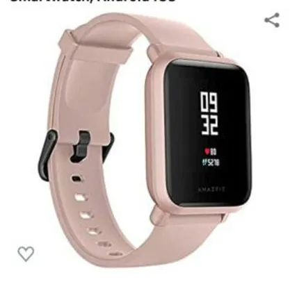 Relogio Xiaomi Amazfit Bip Lite rosa Smartwatch, Android iOS