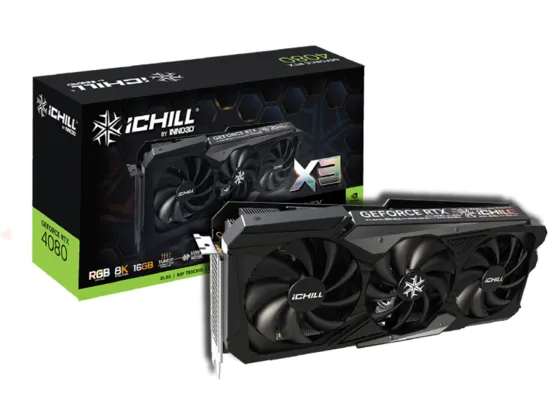 Placa de Vídeo INNO3D NVIDIA GeForce RTX 4080 ICHILL X3, 16GB, GDDR6X, DLSS, Ray Tracing