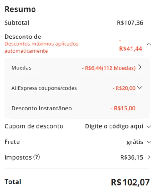 Imagem na descrição da promoção