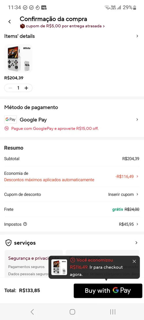 Imagem na descrição da promoção