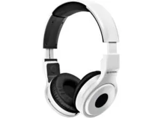 Headphone Mondial Dobravél, Alças Ajustáveis, Isolamento Acústico, Cabo de 1,5m removível + Cartela de Adesivos R$ 28 BRANCO/PRETO