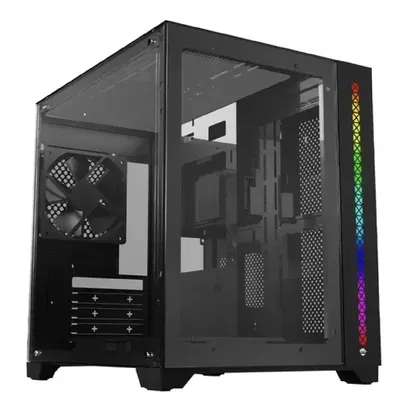 Gabinete Gamer Ninja Tsume, Cube, Aquário, Mid Tower, RGB, Vidro Temperado, M-ATX, Black,