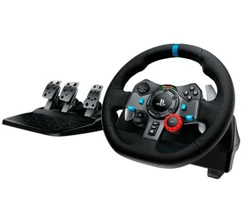 VOLANTE E PEDAIS LOGITECH G29 DRIVING FORCE USB PARA PS3/PS4/PC | R$1599