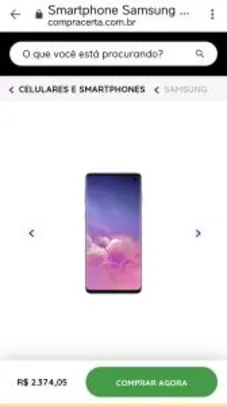 Smartphone Samsung Galaxy S10 - 128 GB - Preto | R$2.374