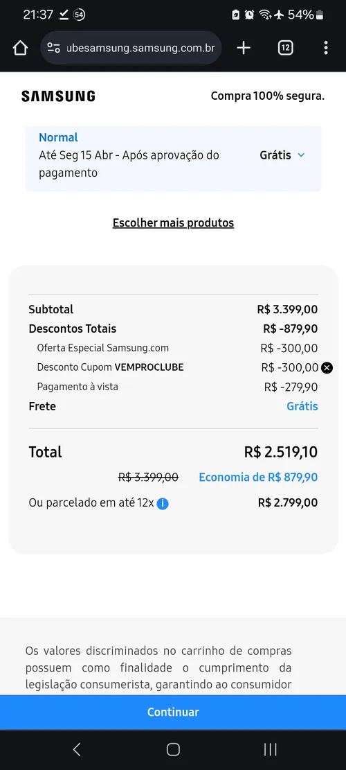 Imagem na descrição da promoção