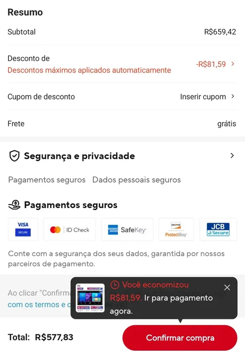 Imagem na descrição da promoção