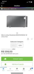 Microondas Brastemp 32 litros inox 220v | R$ 599