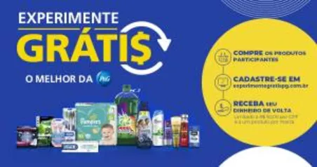 Compre R$ 50 reais em produtos P&G e tenha o CashBack Total