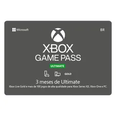 Gift Card Digital Xbox Game Pass Ultimate - 3 meses