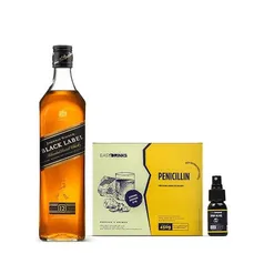 Combo Penicillin Whisky Black Label 1L + Cartucho com 6 Saches de Uma Mistura de Limão Siciliano E G