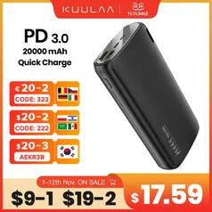 Carregador portátil Kuulaa 20000mAh