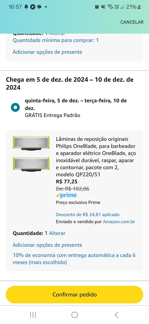 Imagem na descrição da promoção