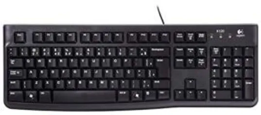 Teclado com fio USB Logitech K120 Resistente à Respingos e Layout ABNT2 | R$ 40