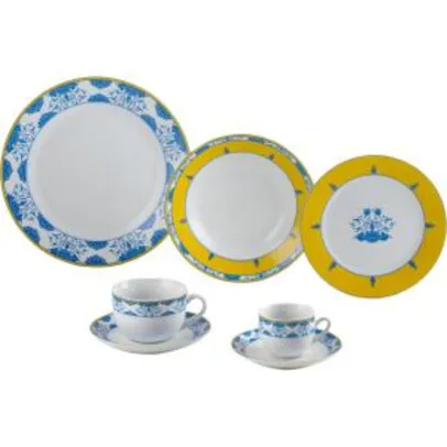 Aparelho de Jantar 42 Peças Porcelana Wolff Amalfi Branco - Rojemac