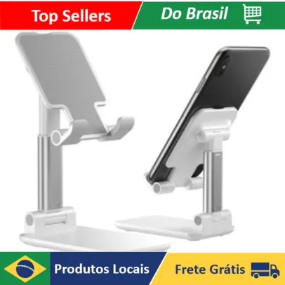 Suporte para Smartphone e Tablet dobrável com ajuste de altura - Celular Android, iPhone