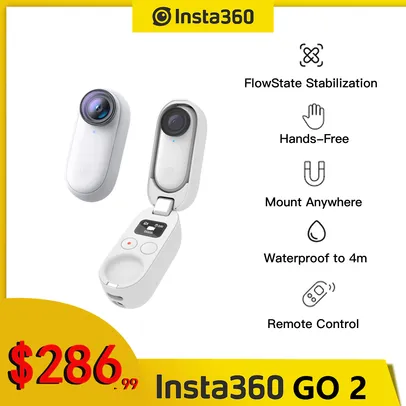 Mini câmera de ação Insta360 GO 2 | R$1.551