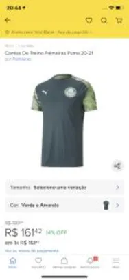 Camisa De Treino Palmeiras Puma 20-21 | R$ 161
