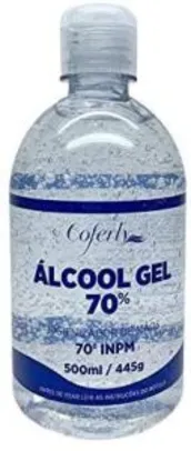 [Prime] Álcool Gel - Higienizador De Mãos 70º Inpm - Frasco 500Ml, Coferly - R$ 7