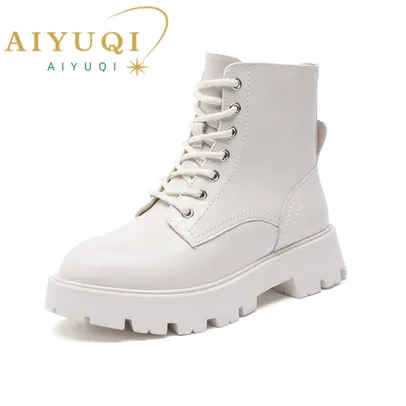 Aiyuqi botas de couro genuíno Feminina