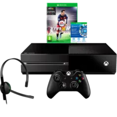 Console Xbox One 1TB + Game FIFA 16 (Via Download) + Headset com Fio + Controle Wireless