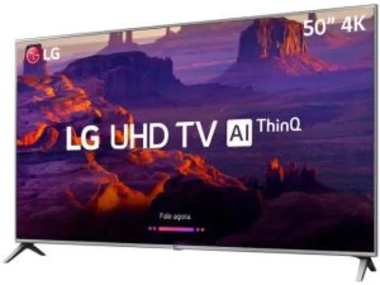 Smart TV LED 50” LG 4K/Ultra HD 50UK6520PSA - WebOs Conversor Digital Wi-Fi 4 HDMI 2 USB - R$2499