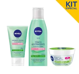 Kit Controle do Brilho nivea: Gel Facial + Tônico Adstringente Facial Controle do Brilho + Sabonete 