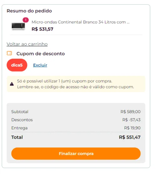 Imagem na descrição da promoção