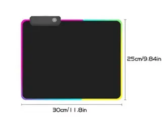 (Taxas já incluídas) Mouse Pad LED RGB Antiderrapante - 8 Modos de Iluminação 