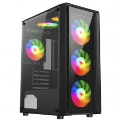 Gabinete Gamer Liketec Sigma, RGB, Mid Tower, Vidro Temperado, ATX, Sem Fonte, Com 4 Fans, LC-MT-SIGMA-2023