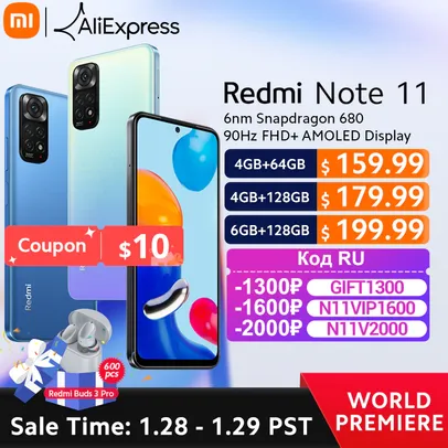 Xiaomi Redmi Note 11 4GB/64GB versão global  snapdragon 680 