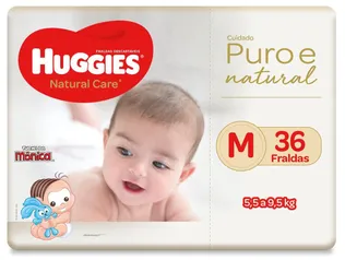 Fralda Huggies Natural Care M - 36 unidades | R$ 25,00