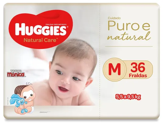 Fralda Huggies Natural Care M - 36 unidades | R$ 25,00