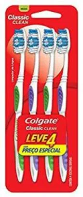 [PRIME +RECORRENTE]Escova Dental Colgate Classic Clean, 4 Unidades