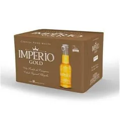 Cerveja Império Gold Puro Malte Long Neck 210ml com tampa abre fácil caixa com 18 - R$48