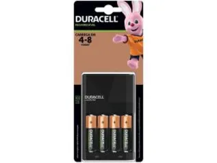 [APP + Clube ouro + Cupom] Carregador de Pilhas Recarregáveis AA e AAA - Duracell com 4 Pilhas AA R$88