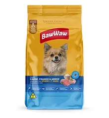 BAW WAW Ração Baw Waw Para Cães Adultos Sênior Pequenos E Minis Sabor Carne Frango E Arroz - 10.1Kg