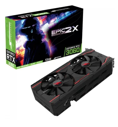 Placa de Vídeo SuperFrame NVIDIA GeForce RTX 3060 EPIC 2X, 12GB, GDDR6, DLSS, Ray Tracing