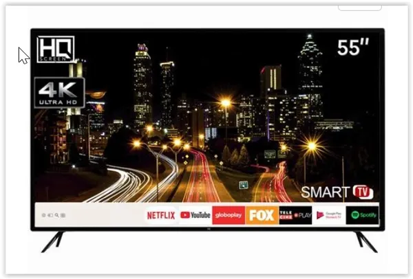 Saindo por R$ 1836: Smart TV LED 55" HQ HQSTV55NY UHD 4K | R$1.836 | Pelando